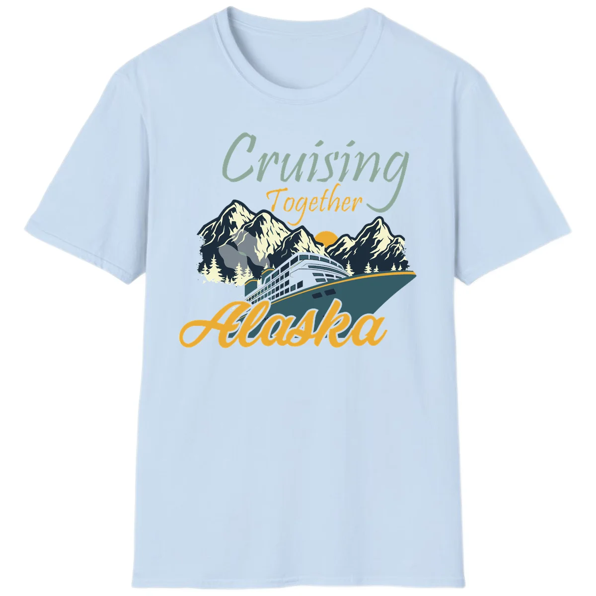 Cruising Together Alaska Scenic Cruise Ship T-Shirt in Light Blue
