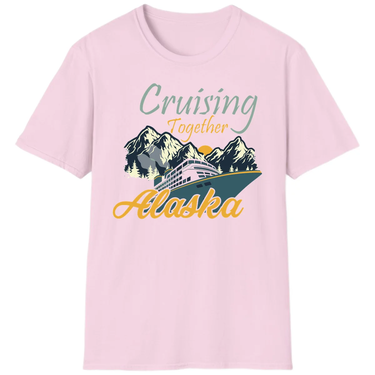 Cruising Together Alaska Scenic Cruise Ship T-Shirt in Light Pink