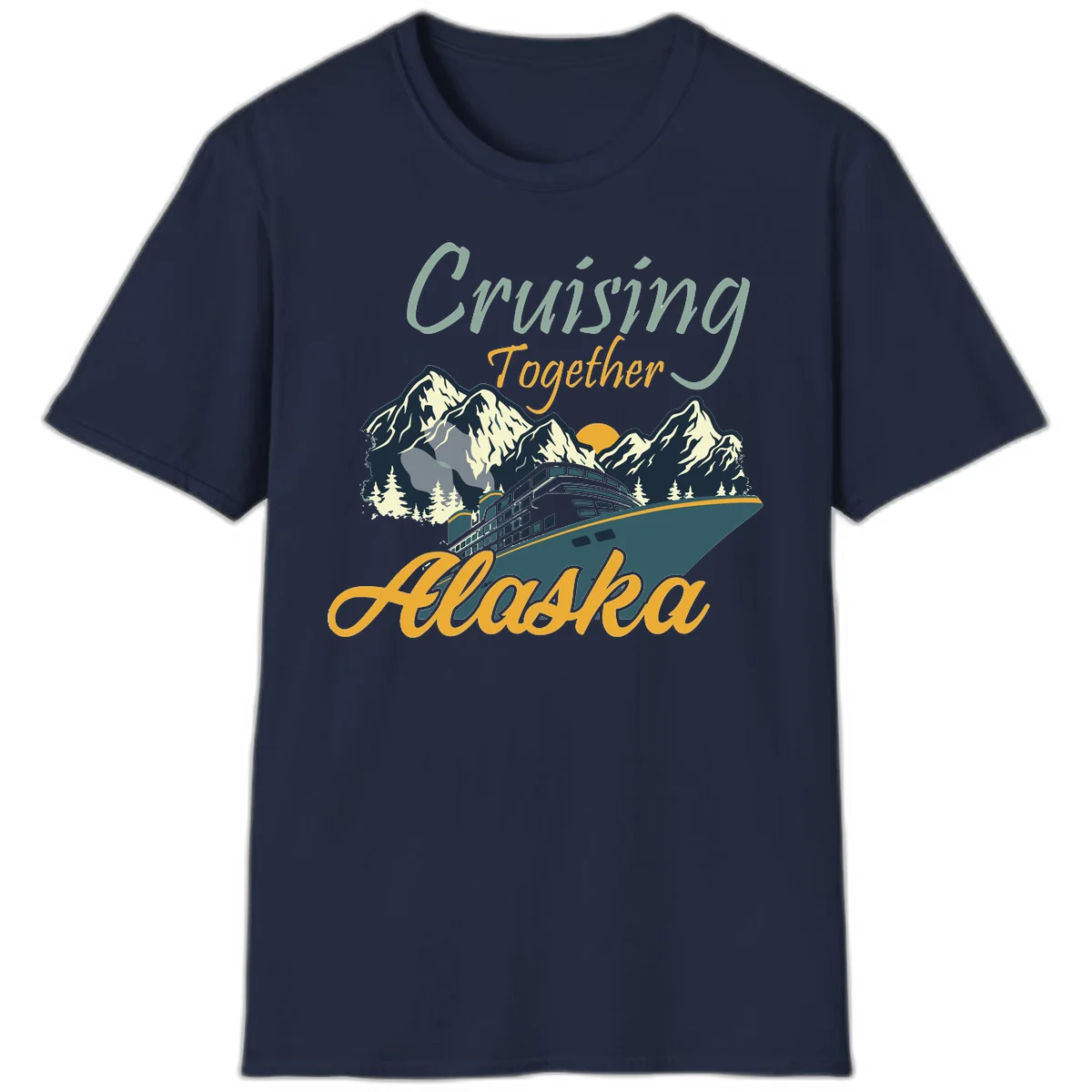 Cruising Together Alaska Scenic Cruise Ship T-Shirt in Navy