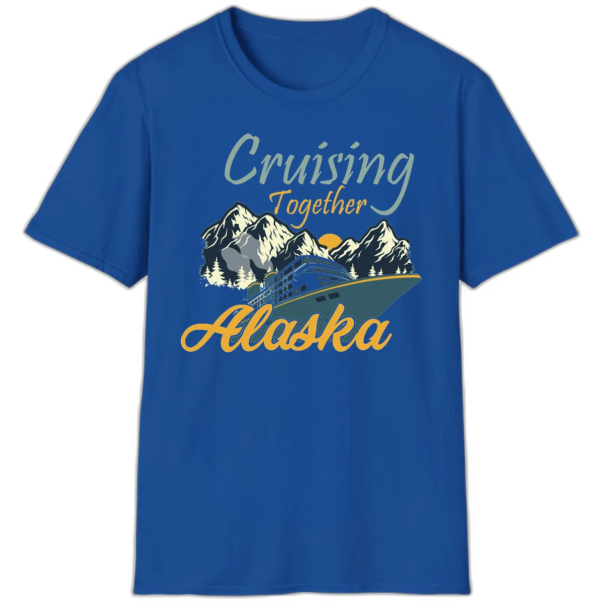 Cruising Together Alaska Scenic Cruise Ship T-Shirt in Royal