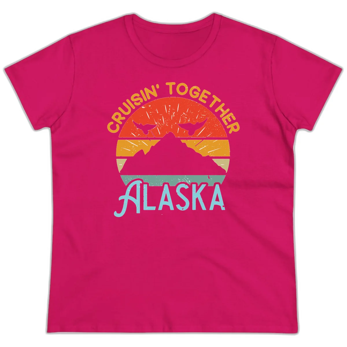Crushin' Together Alaska Ladies Tee in Heliconia