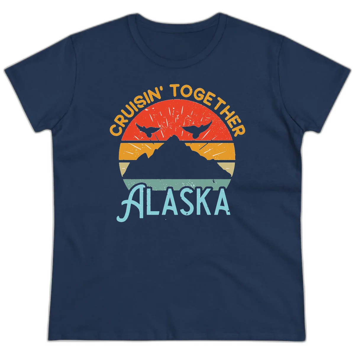 Crushin' Together Alaska Ladies Tee in Navy
