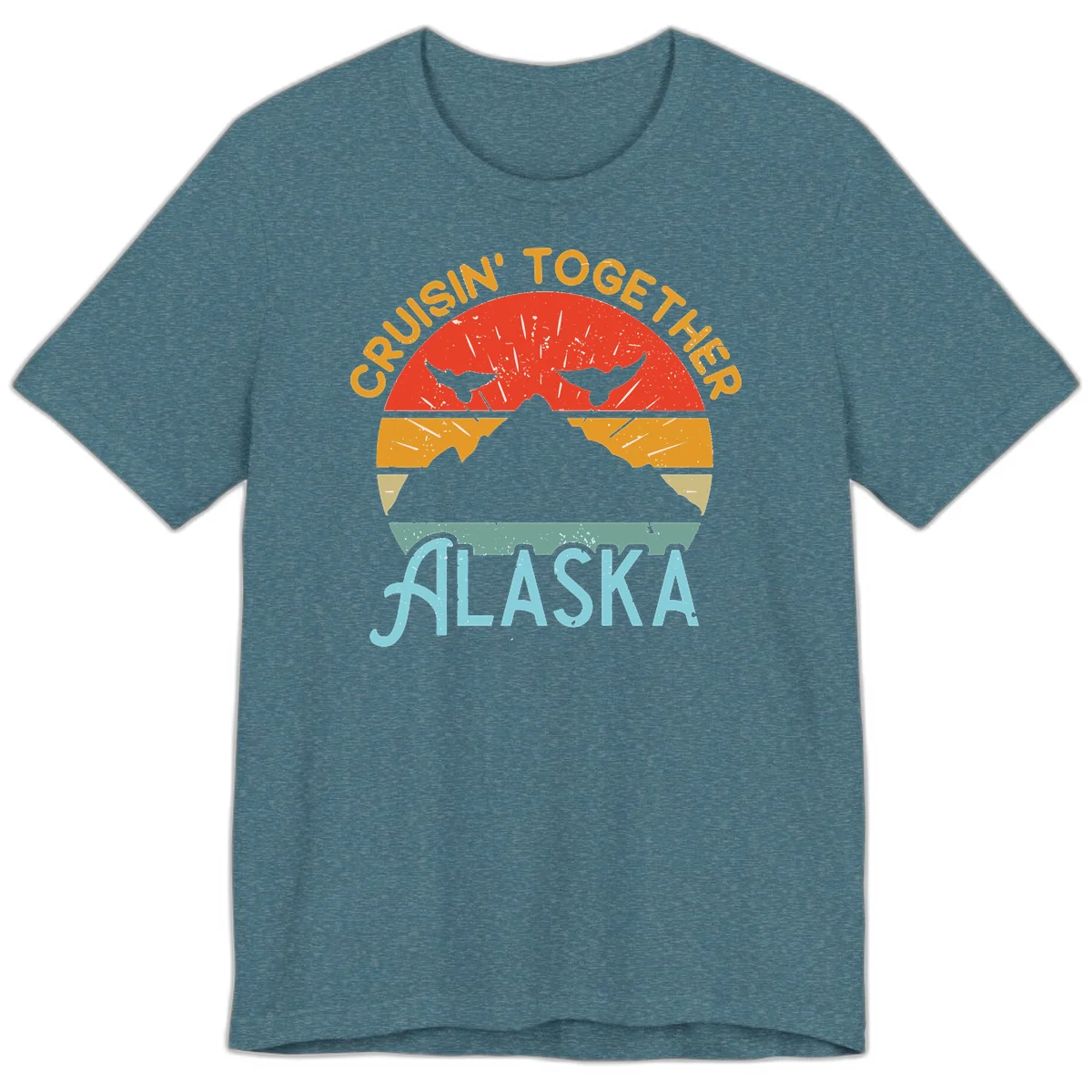 Crushin' Together Alaska Premium Tee in Heather Deep Teal