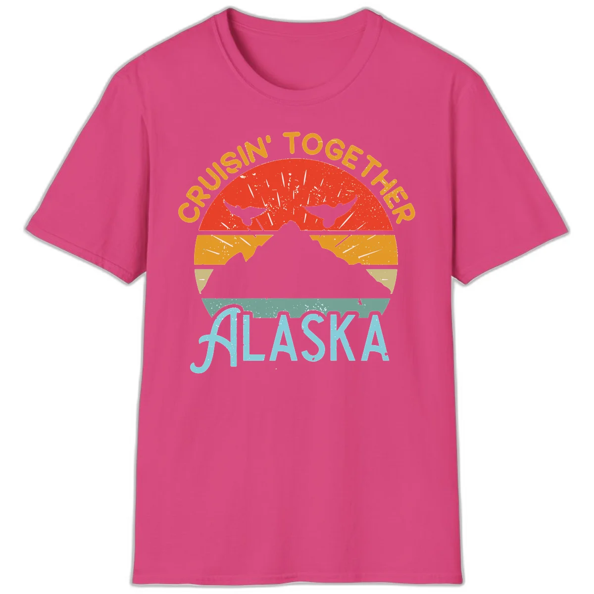 Crushin' Together Alaska T-Shirt in Heliconia