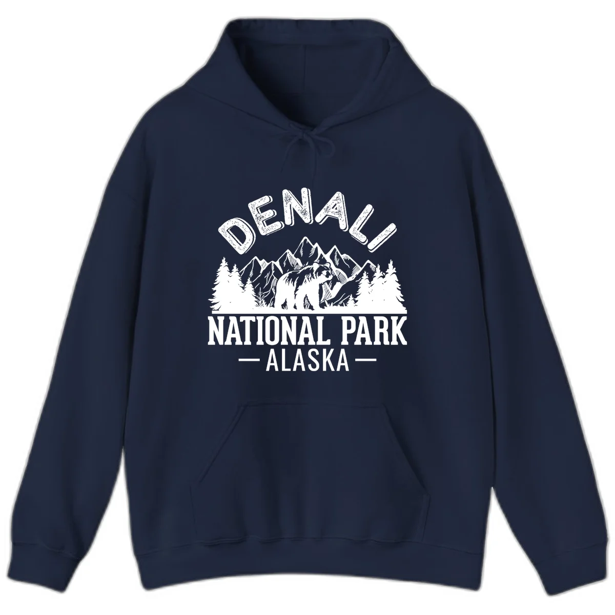 Denali National Park Alaska Wilderness Hoodie in Navy