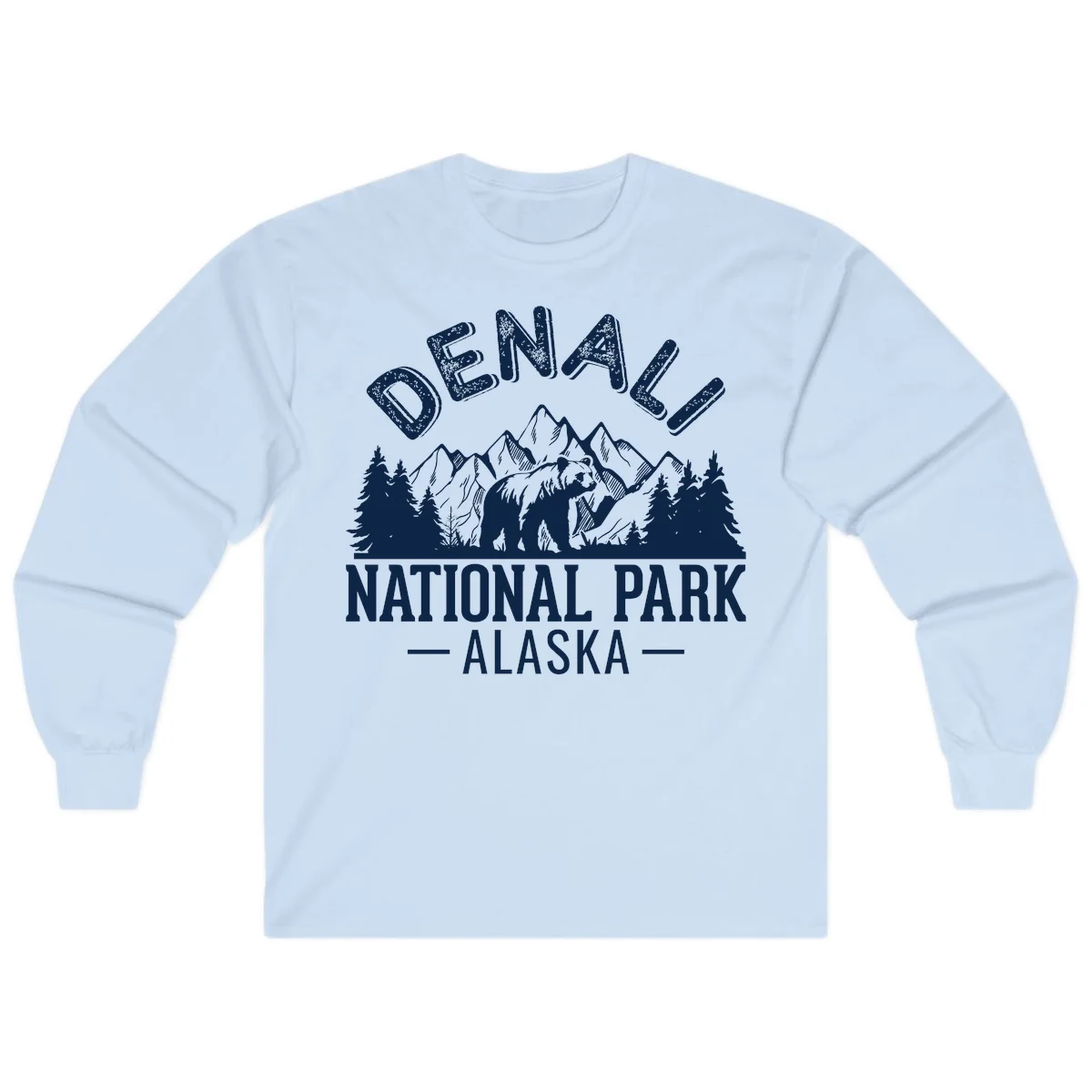 Denali National Park Alaska Wilderness Long Sleeve in Light Blue
