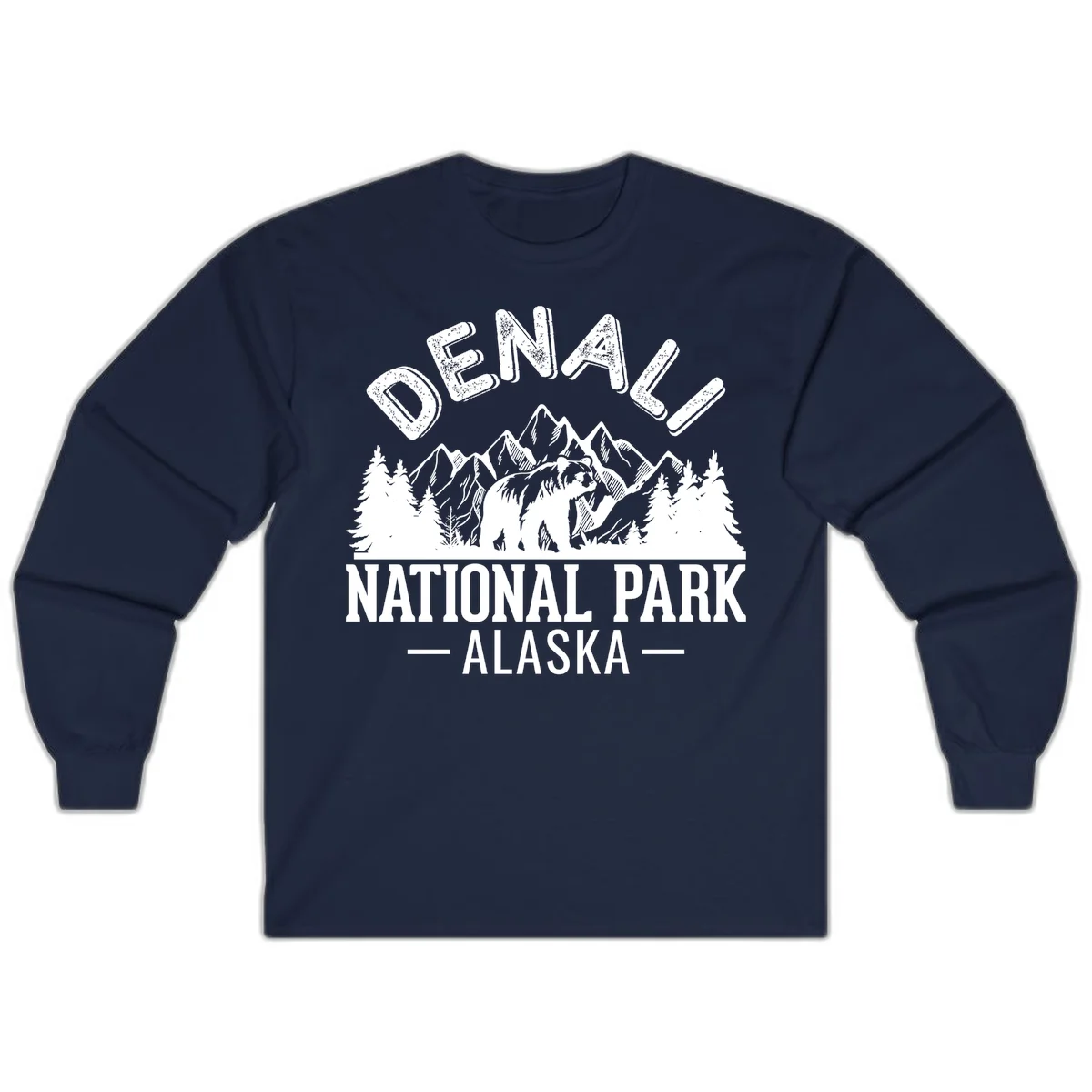 Denali National Park Alaska Wilderness Long Sleeve in Navy