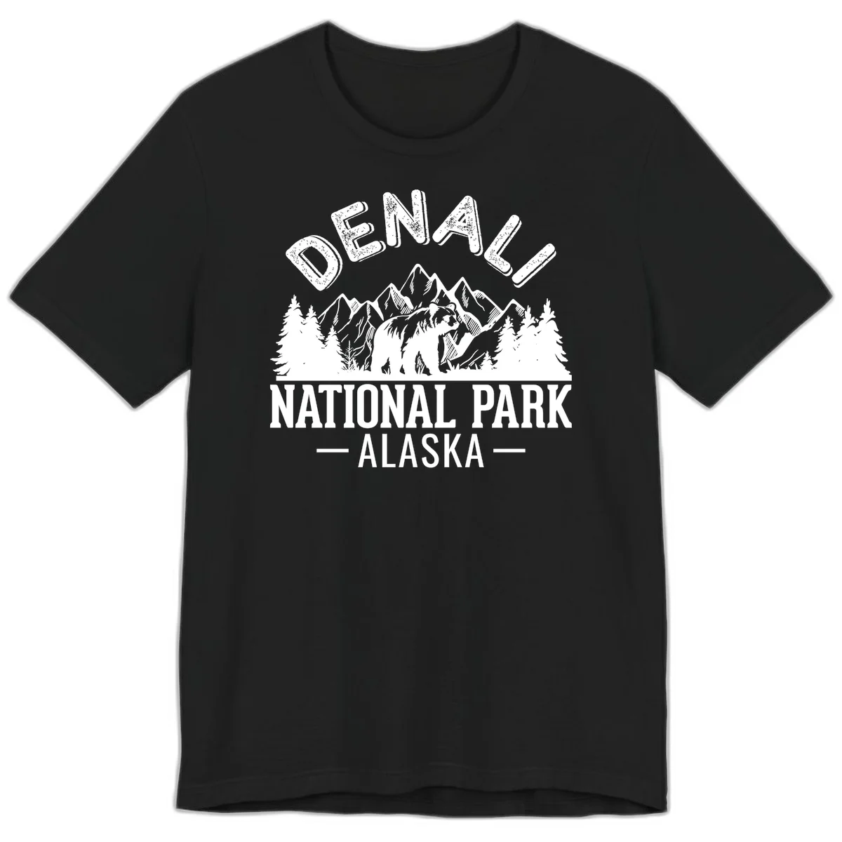 Denali National Park Alaska Wilderness Premium Tee in Black