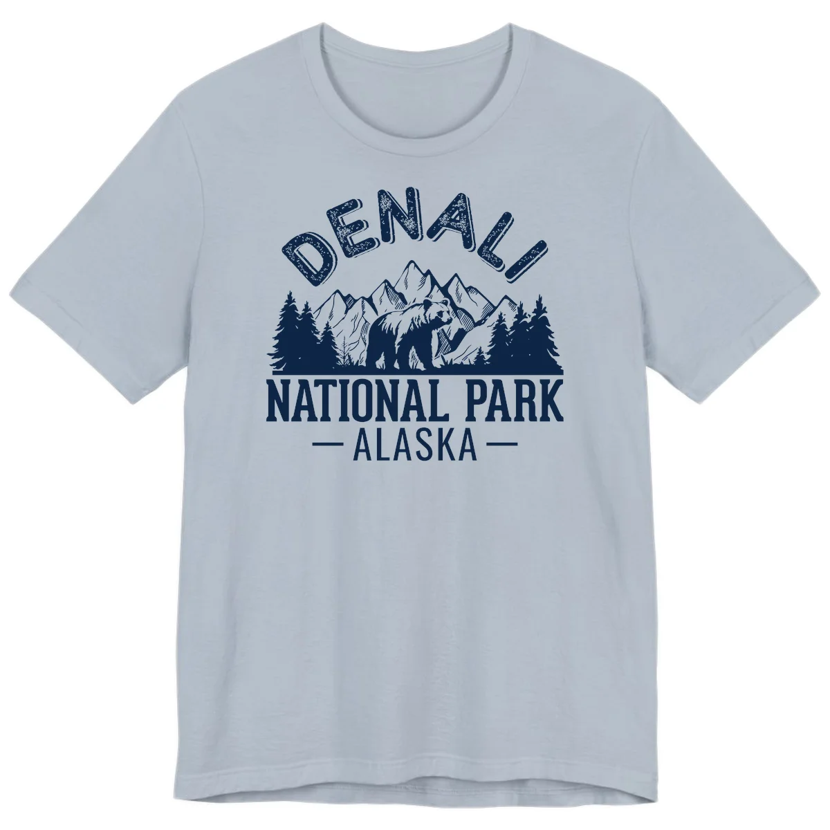 Denali National Park Alaska Wilderness Premium Tee in Light Blue