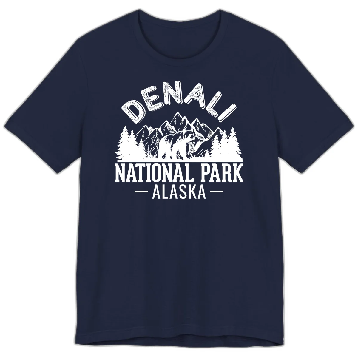 Denali National Park Alaska Wilderness Premium Tee in Navy