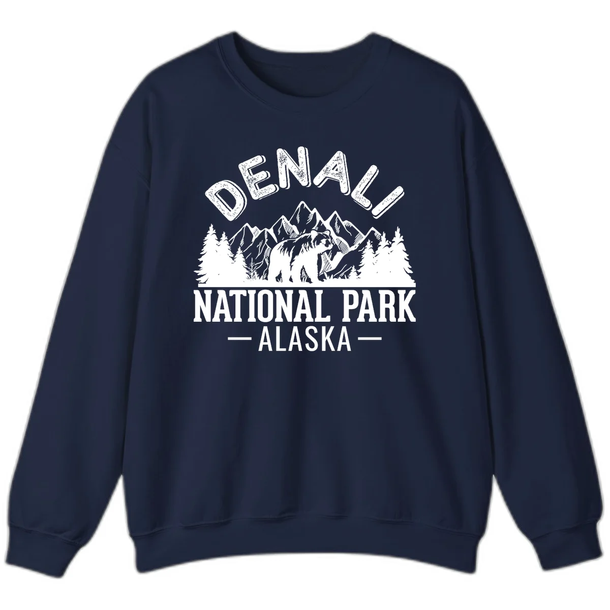 Denali National Park Alaska Wilderness Sweatshirt in Navy