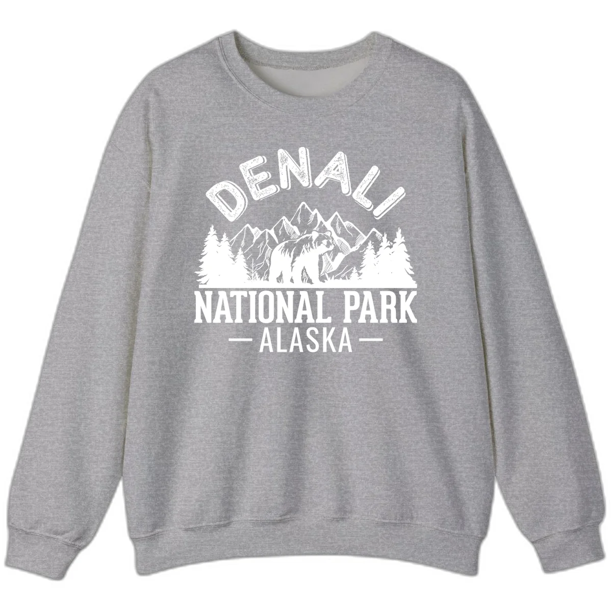 Denali National Park Alaska Wilderness Sweatshirt in Sport Grey