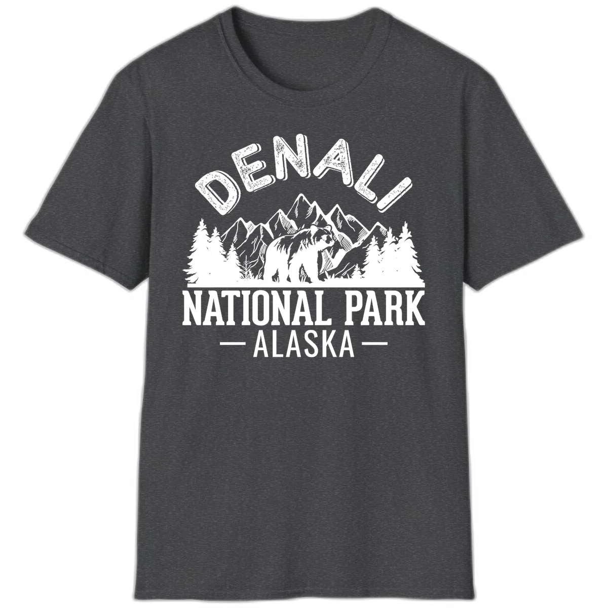 Denali National Park Alaska Wilderness T-Shirt in Dark Heather