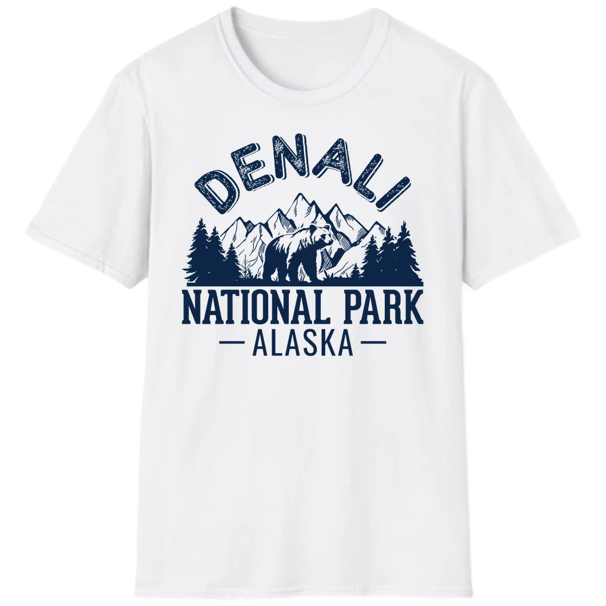 Denali National Park Alaska Wilderness T-Shirt in White