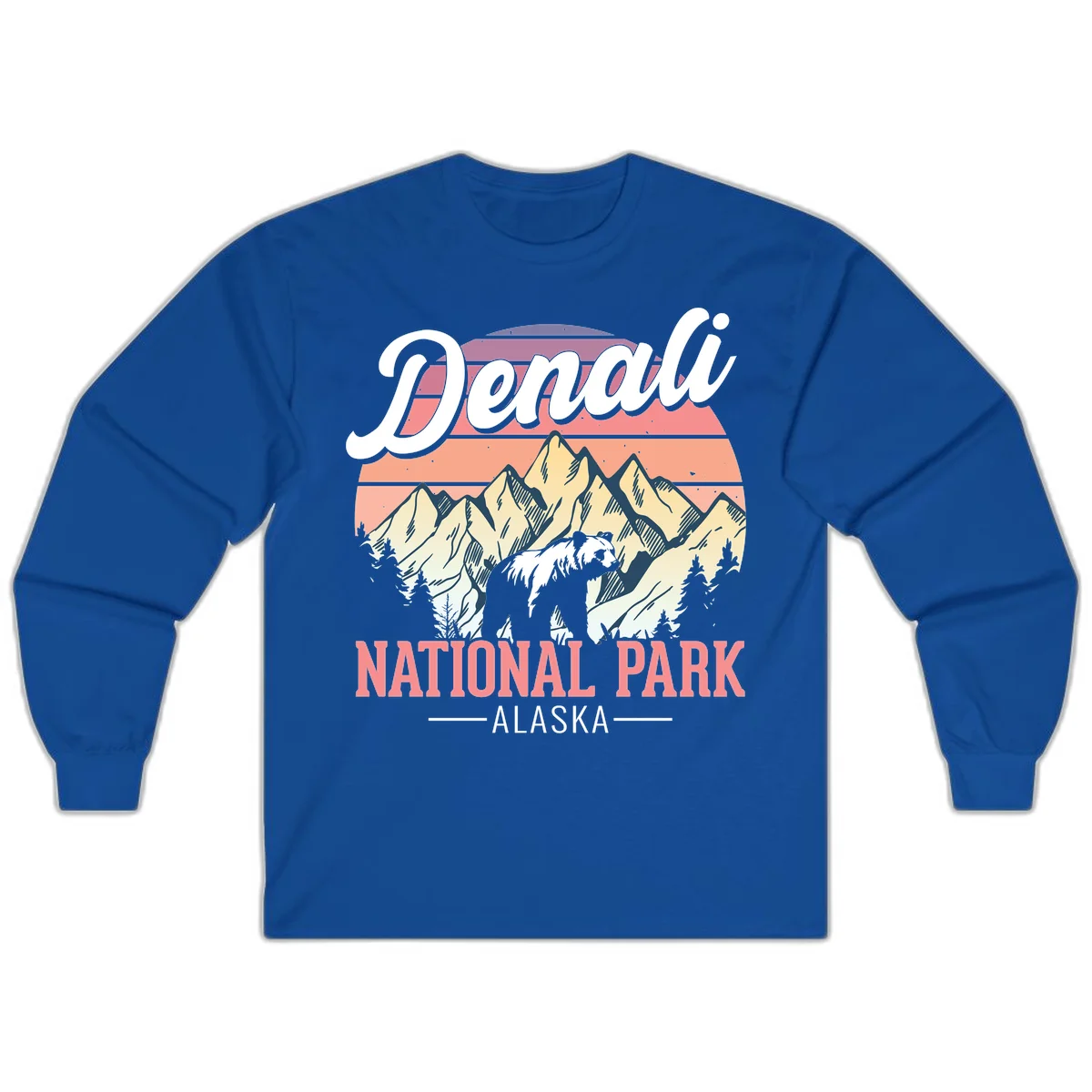 Denali National Park Sunset Peaks Long Sleeve in Royal