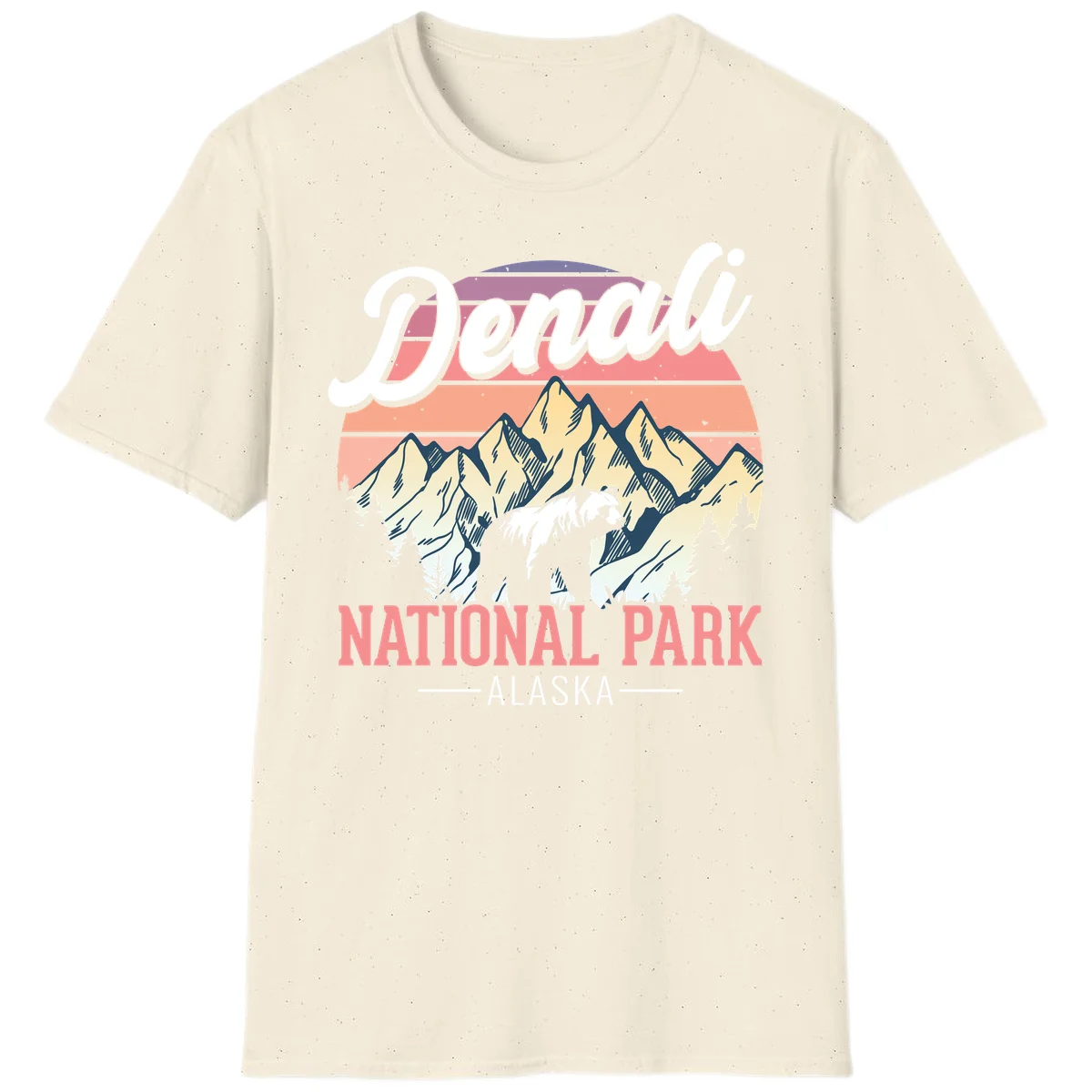 Denali National Park Sunset Peaks T-Shirt in Natural