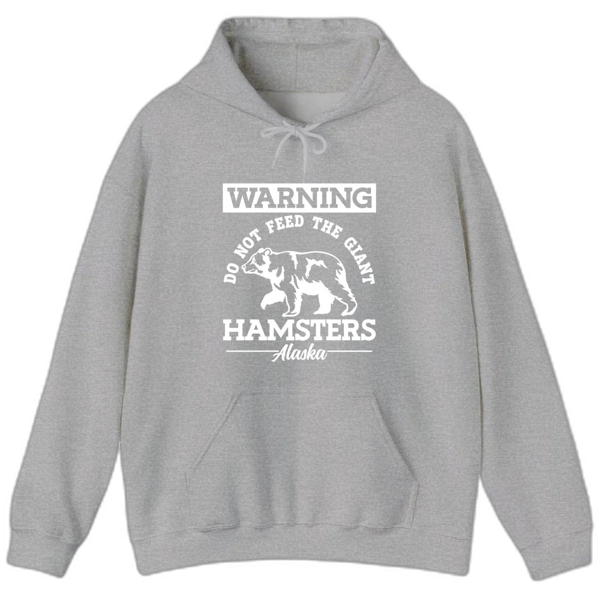 Do Not Feed The Giant Hamsters Alaska Hoodie in Sport Grey