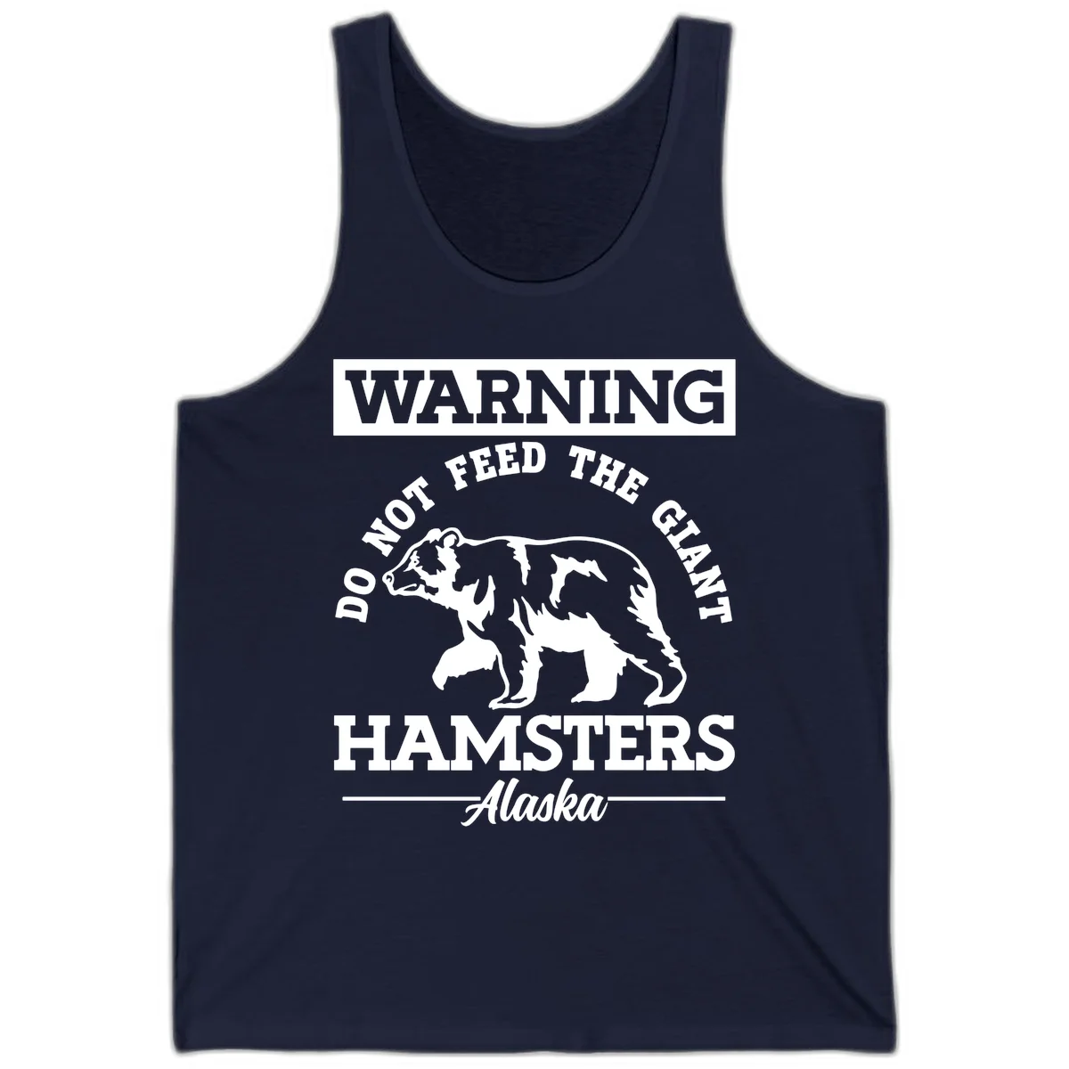 Do Not Feed The Giant Hamsters Alaska Tank in Navy