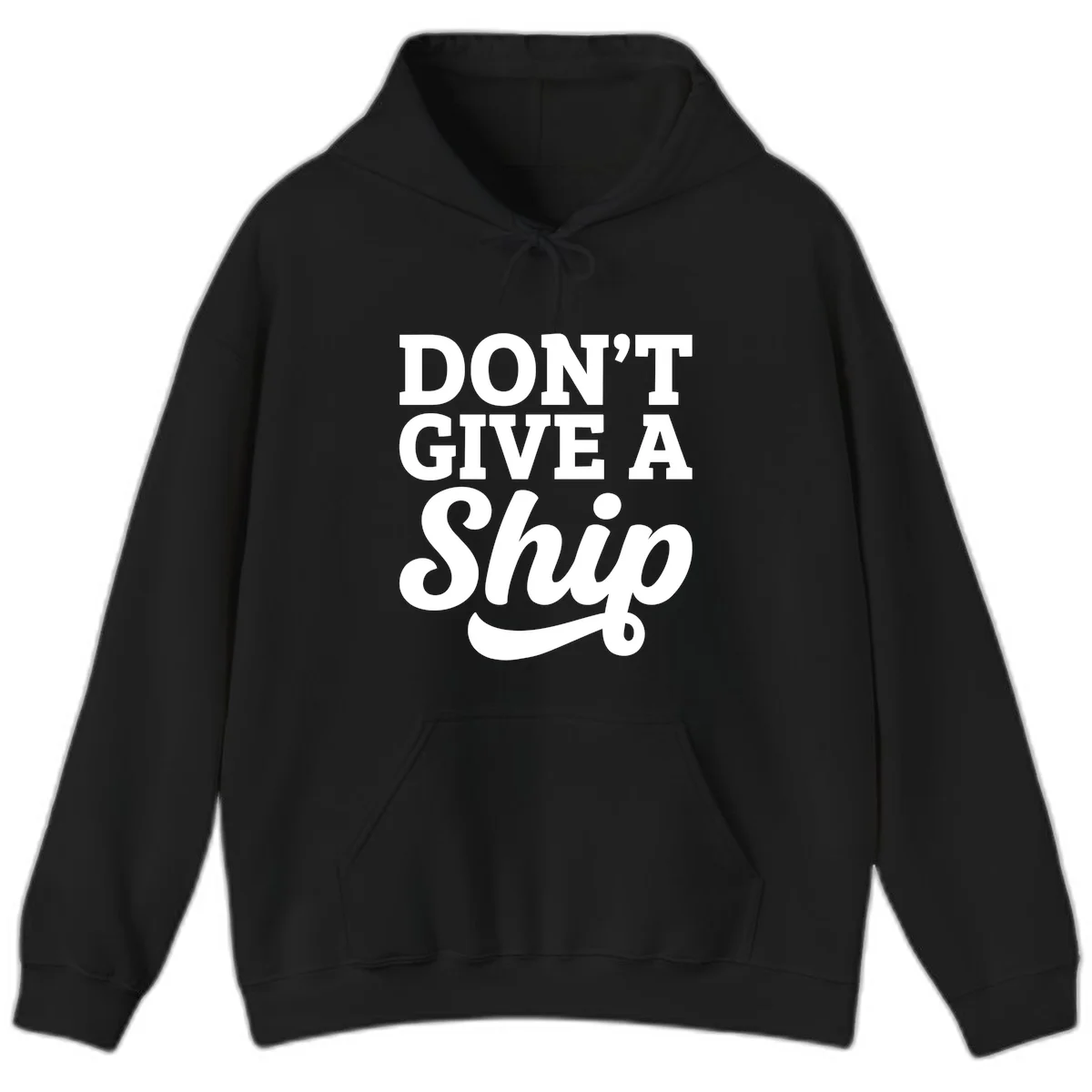 Don't Give a Ship Cruise Pun Hoodie in Black