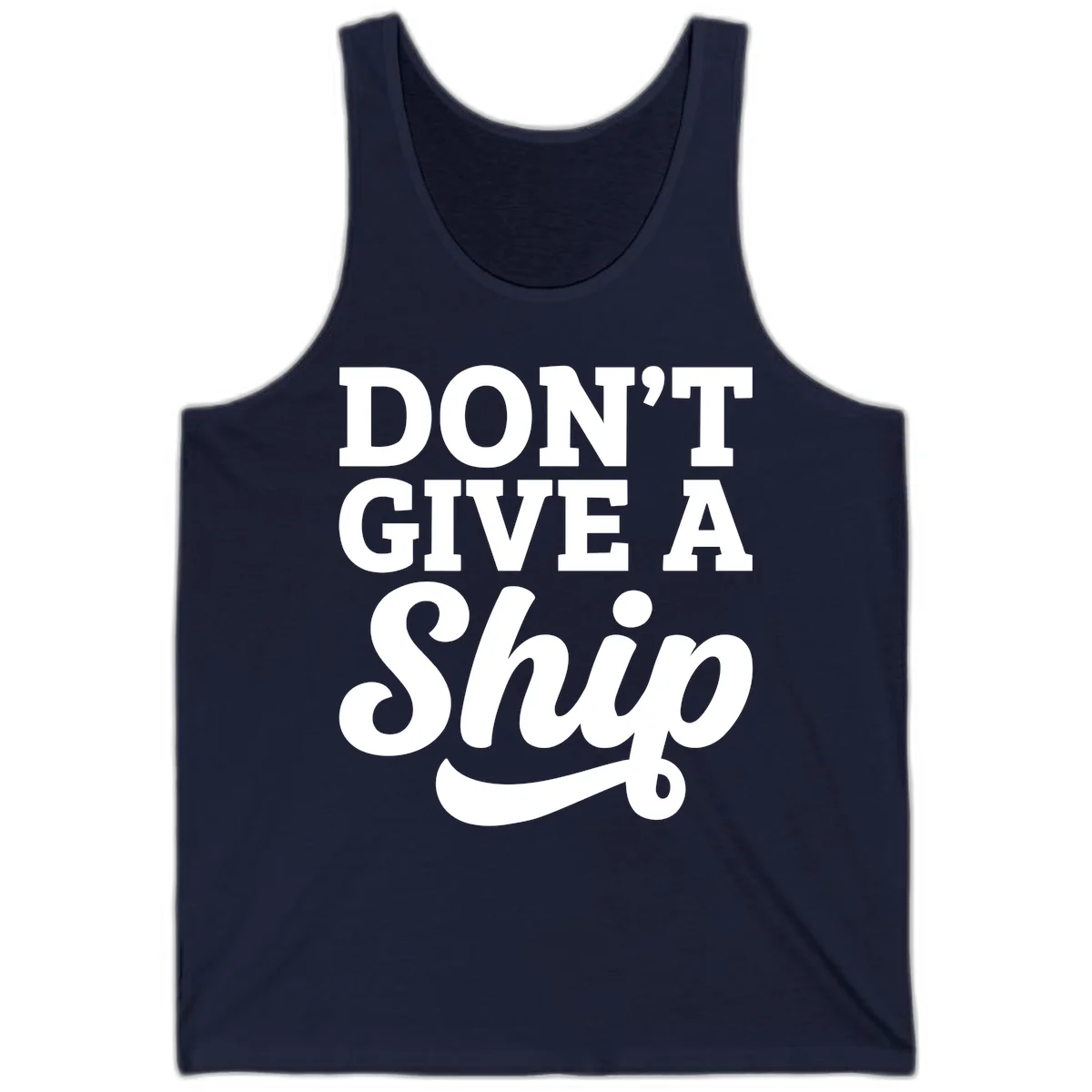 Don't Give a Ship Cruise Pun Tank Top in Navy