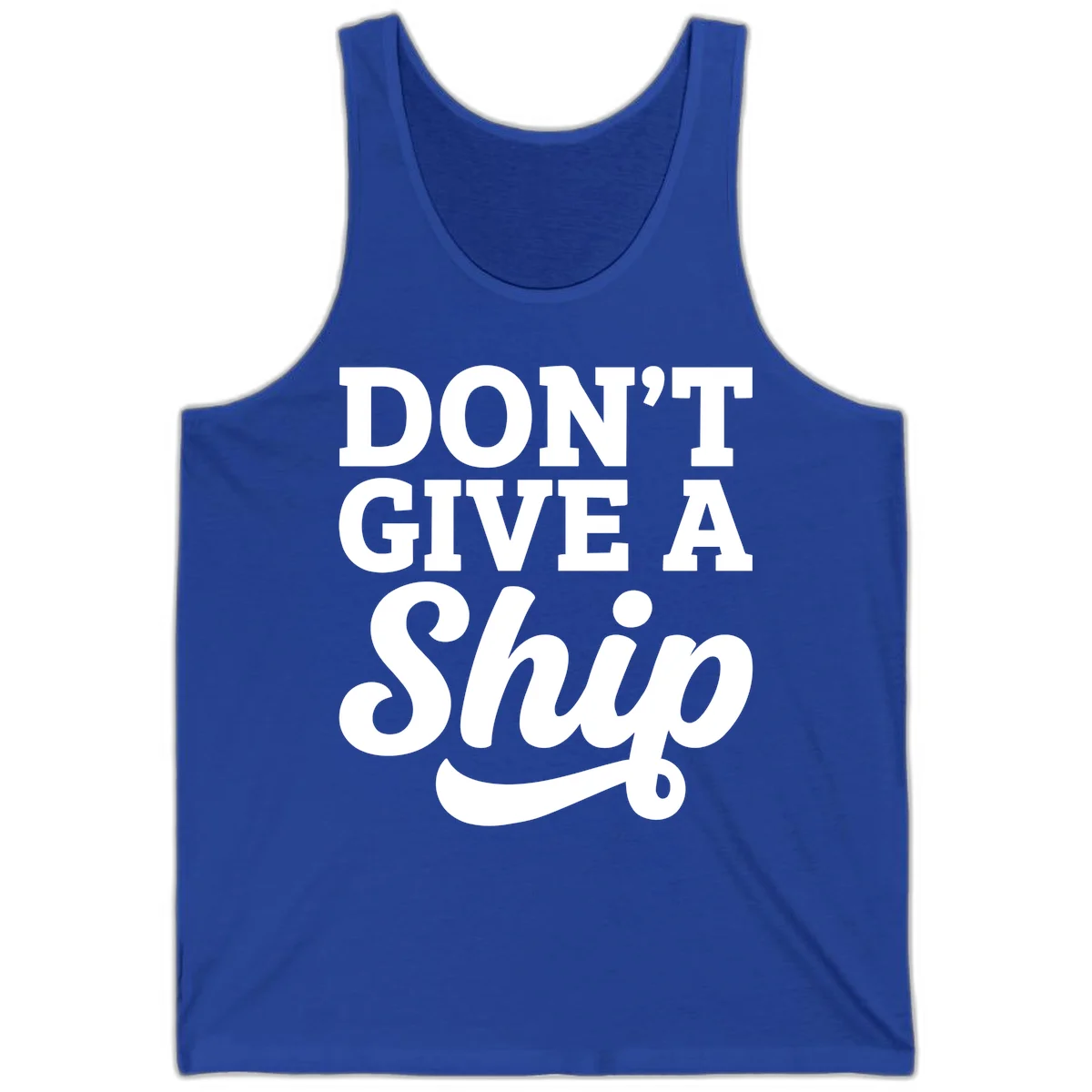 Don't Give a Ship Cruise Pun Tank Top in True Royal