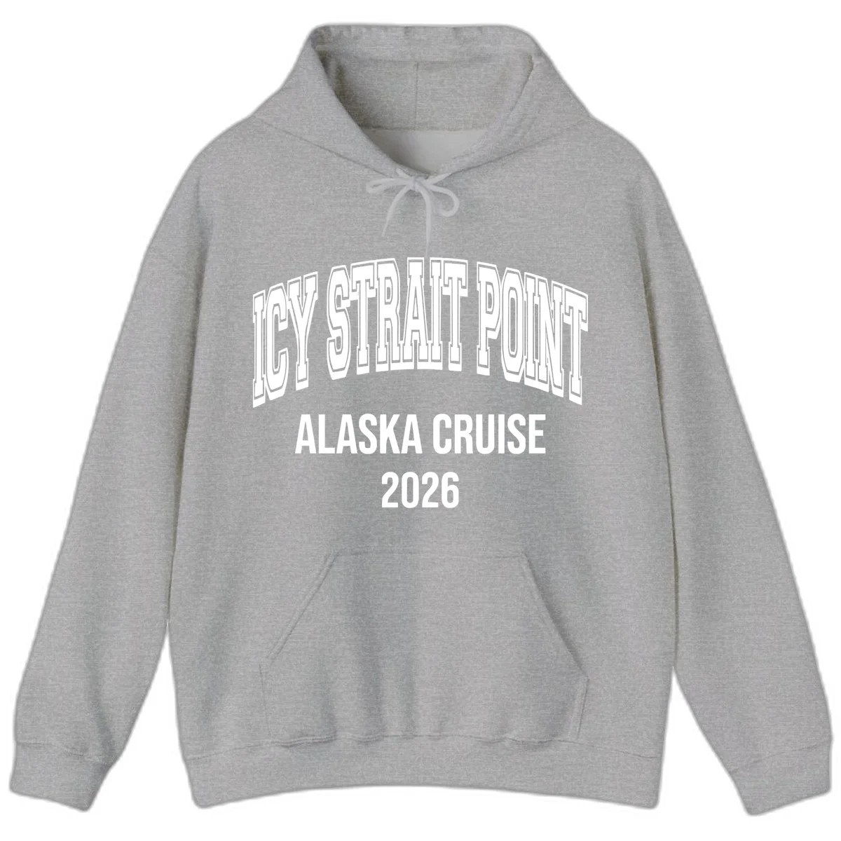 Dry Strait Point Alaska Cruise 2026 Hoodie in Sport Grey