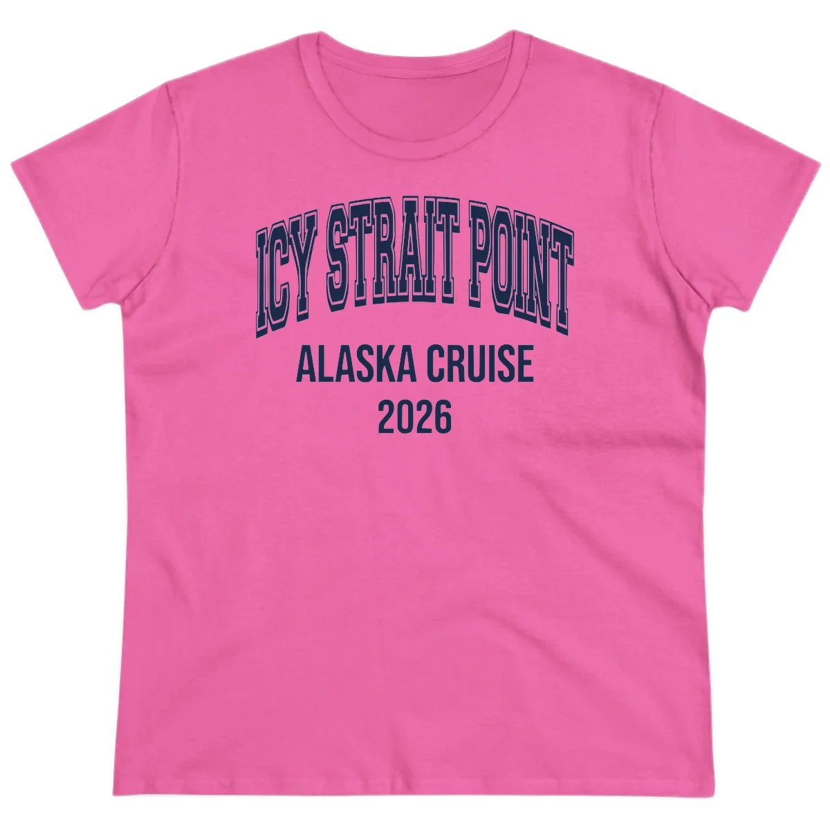 Dry Strait Point Alaska Cruise 2026 Ladies Tee in Azalea