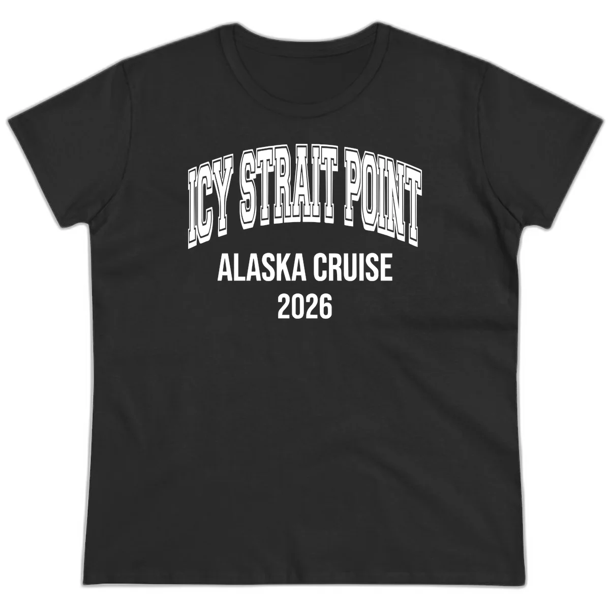 Dry Strait Point Alaska Cruise 2026 Ladies Tee in Black