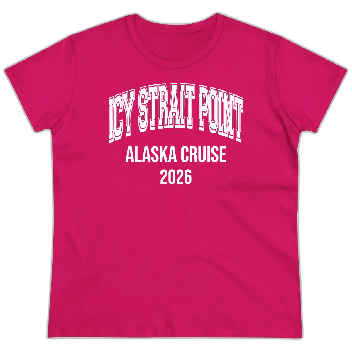 Dry Strait Point Alaska Cruise 2026 Ladies Tee in Heliconia
