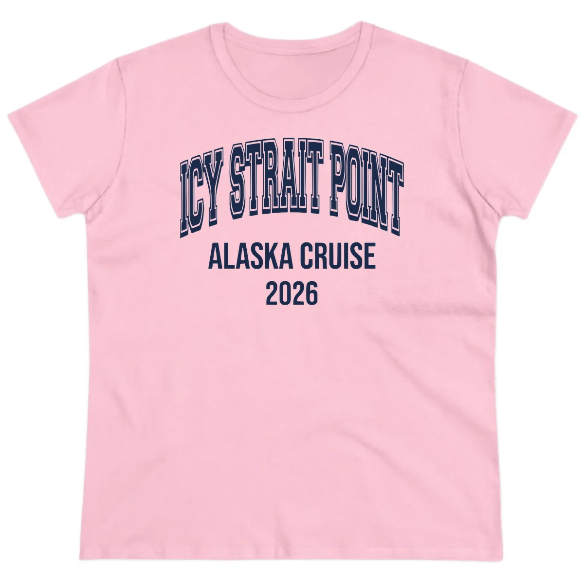 Dry Strait Point Alaska Cruise 2026 Ladies Tee in Light Pink