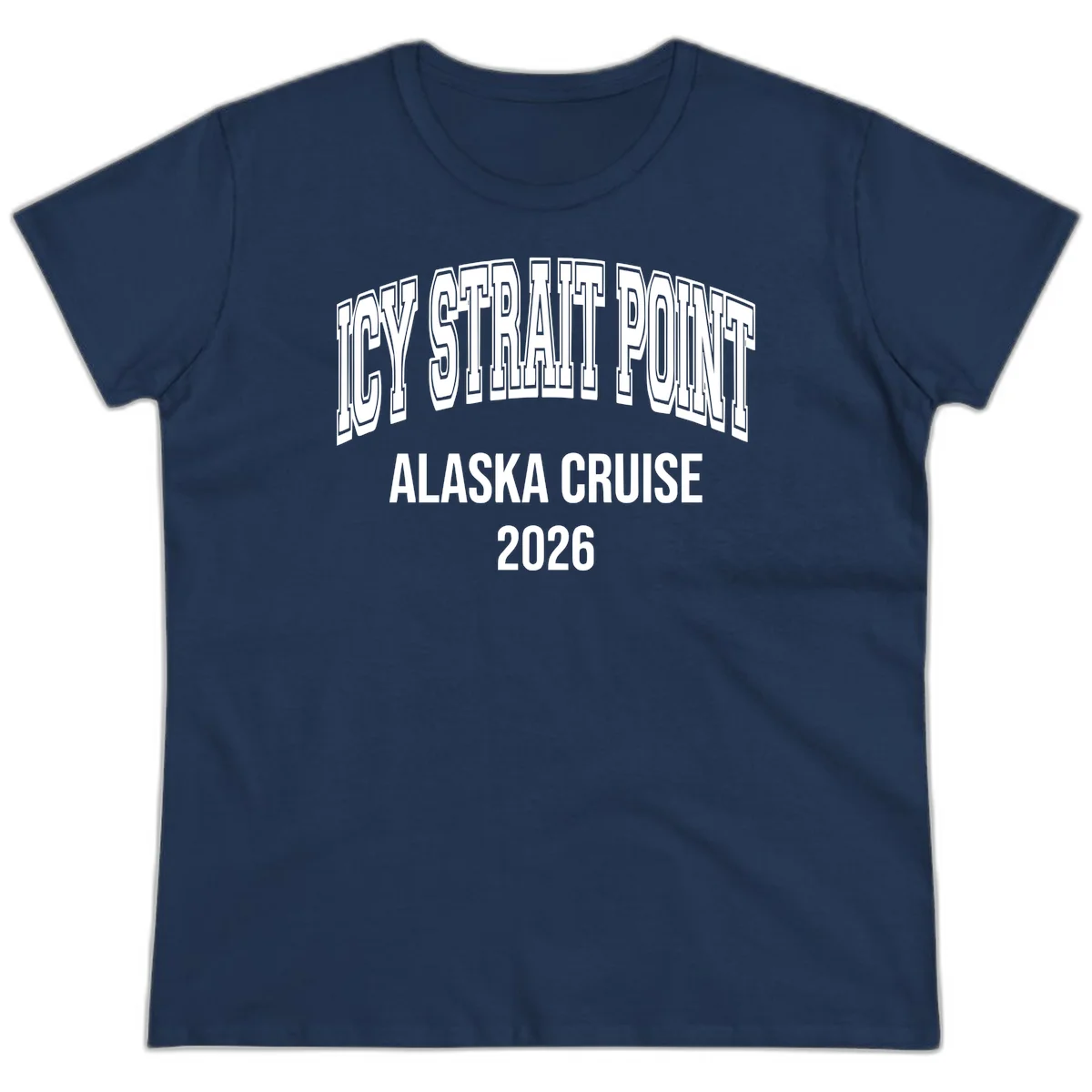 Dry Strait Point Alaska Cruise 2026 Ladies Tee in Navy