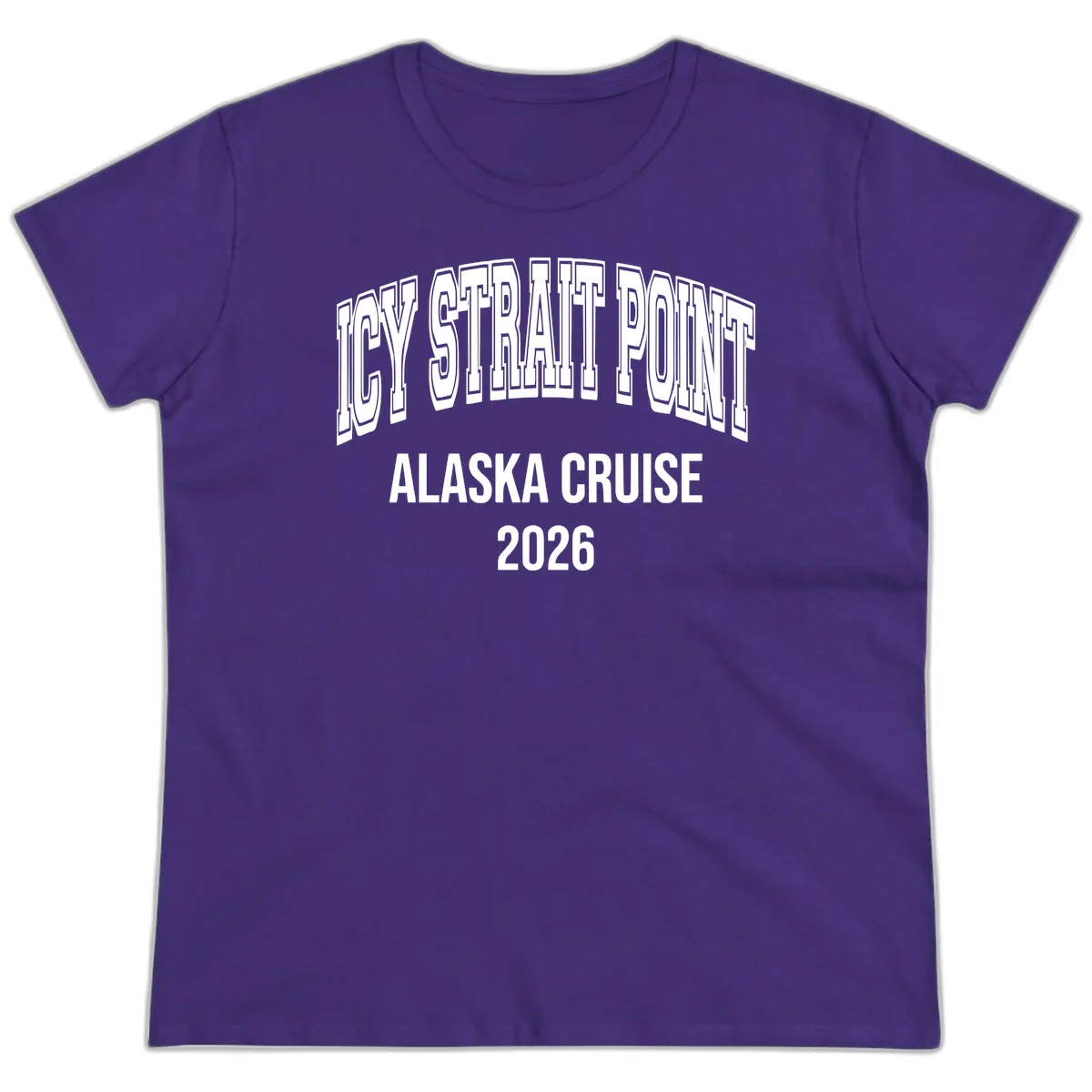 Dry Strait Point Alaska Cruise 2026 Ladies Tee in Purple