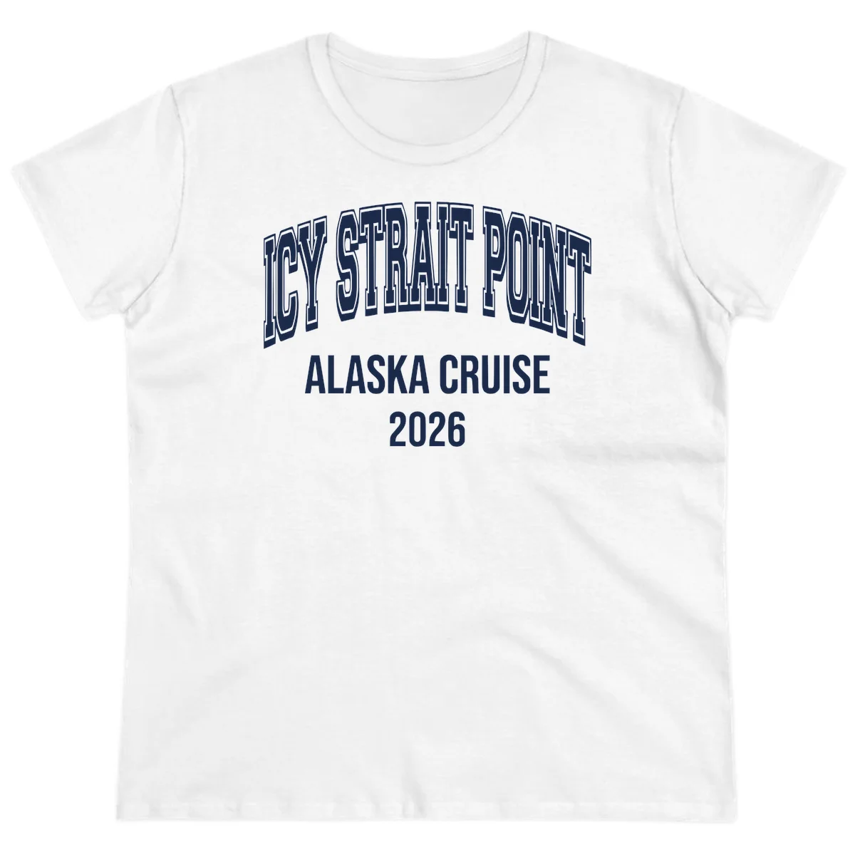 Dry Strait Point Alaska Cruise 2026 Ladies Tee in White