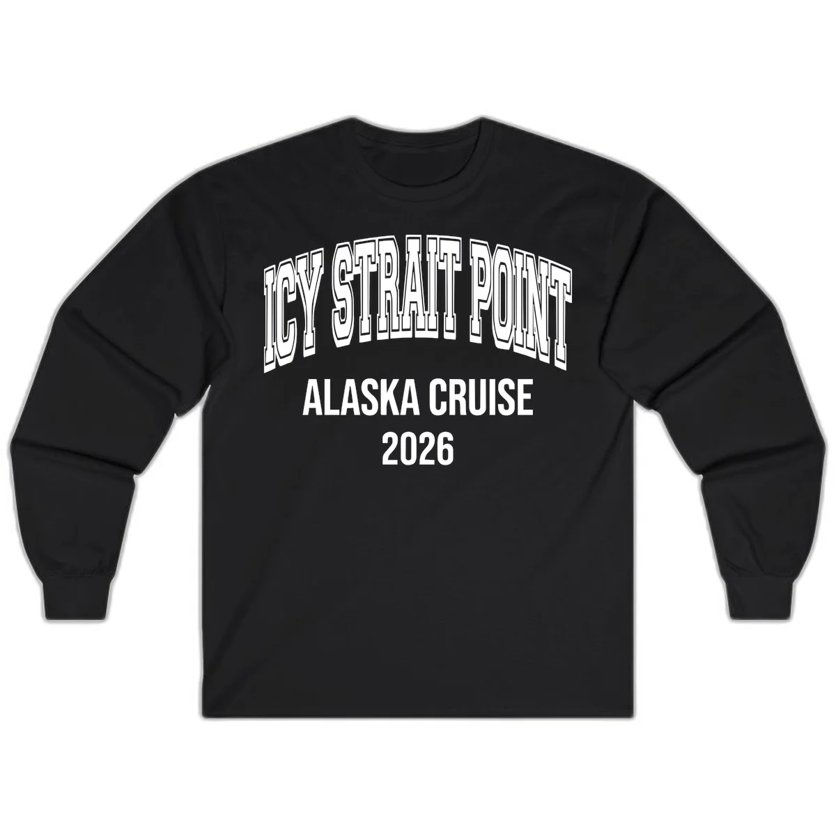 Dry Strait Point Alaska Cruise 2026 Long Sleeve in Black