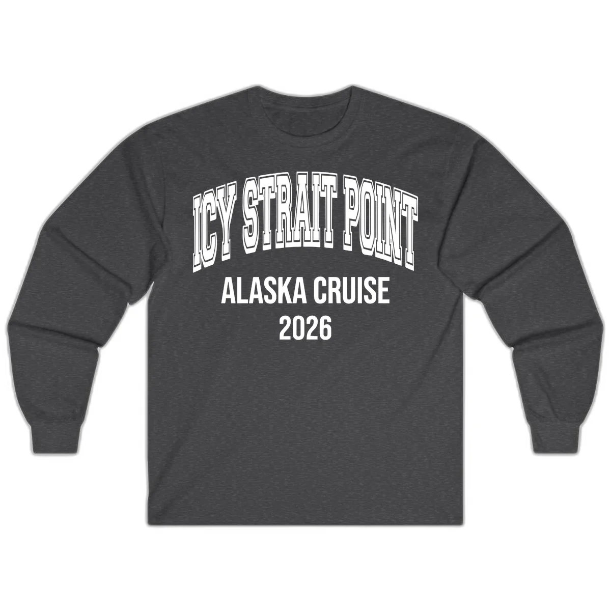 Dry Strait Point Alaska Cruise 2026 Long Sleeve in Dark Heather