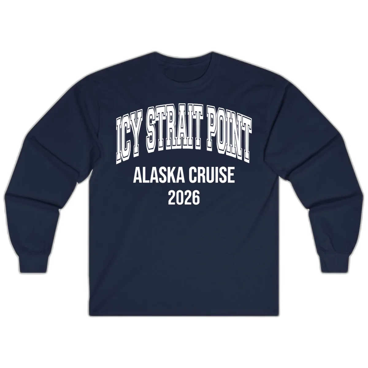 Dry Strait Point Alaska Cruise 2026 Long Sleeve in Navy