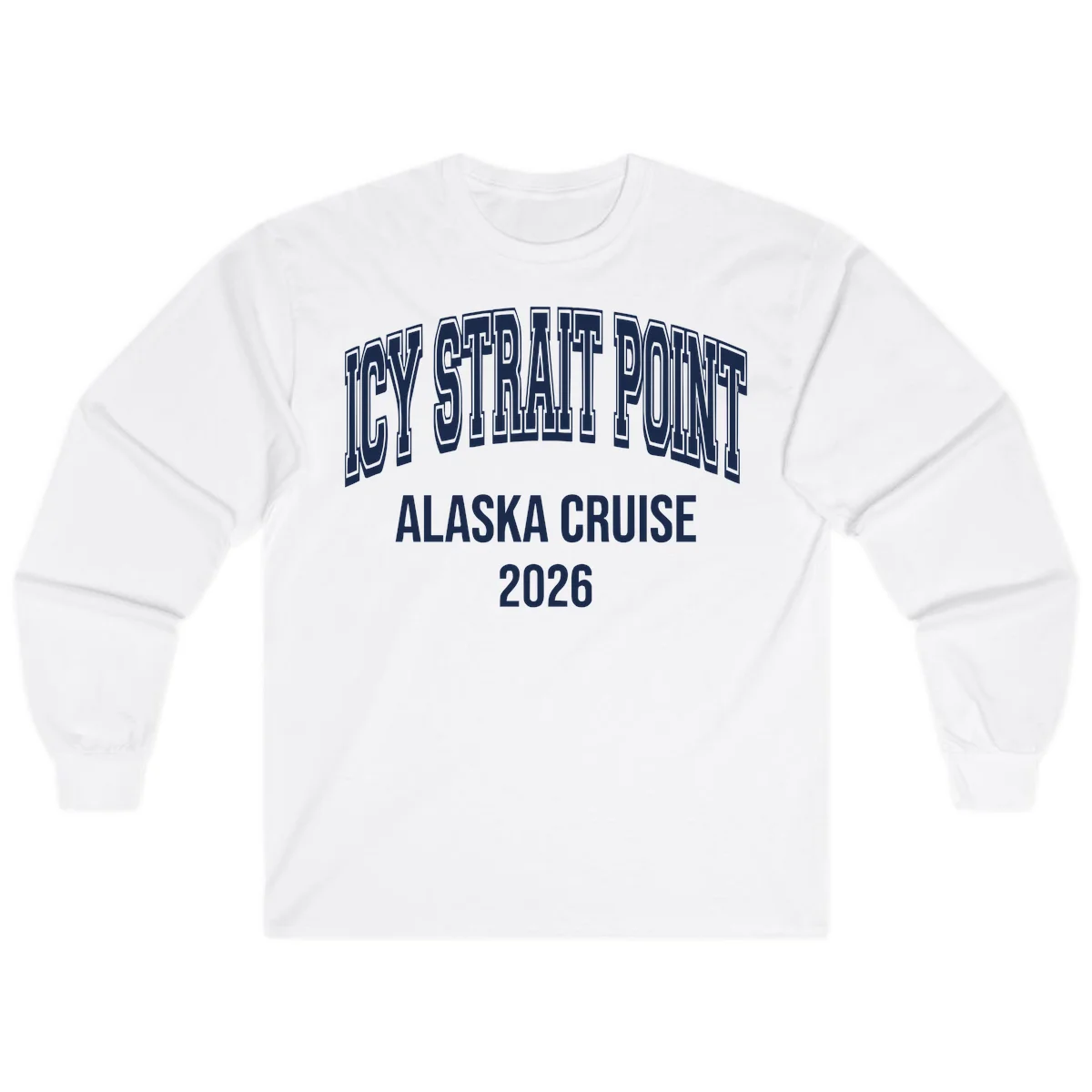 Dry Strait Point Alaska Cruise 2026 Long Sleeve in White