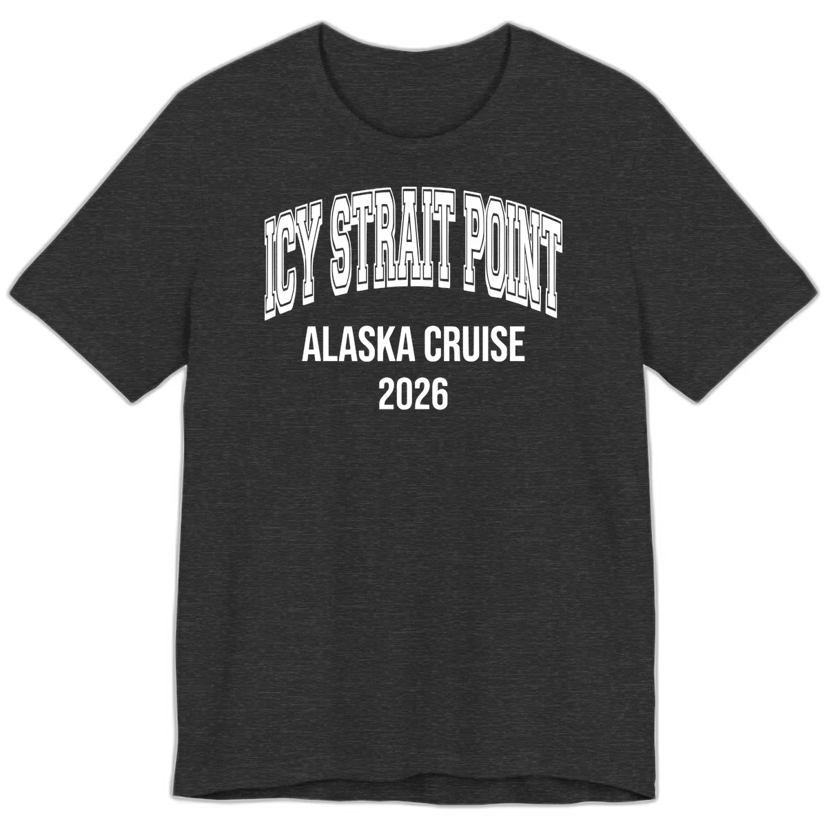 Dry Strait Point Alaska Cruise 2026 Premium Tee in Dark Grey Heather
