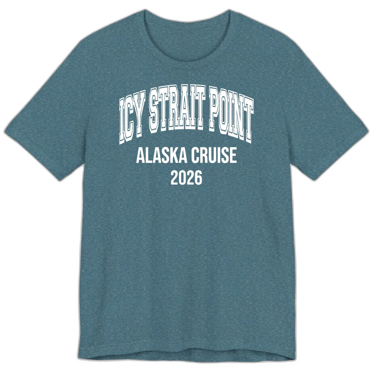 Dry Strait Point Alaska Cruise 2026 Premium Tee in Heather Deep Teal