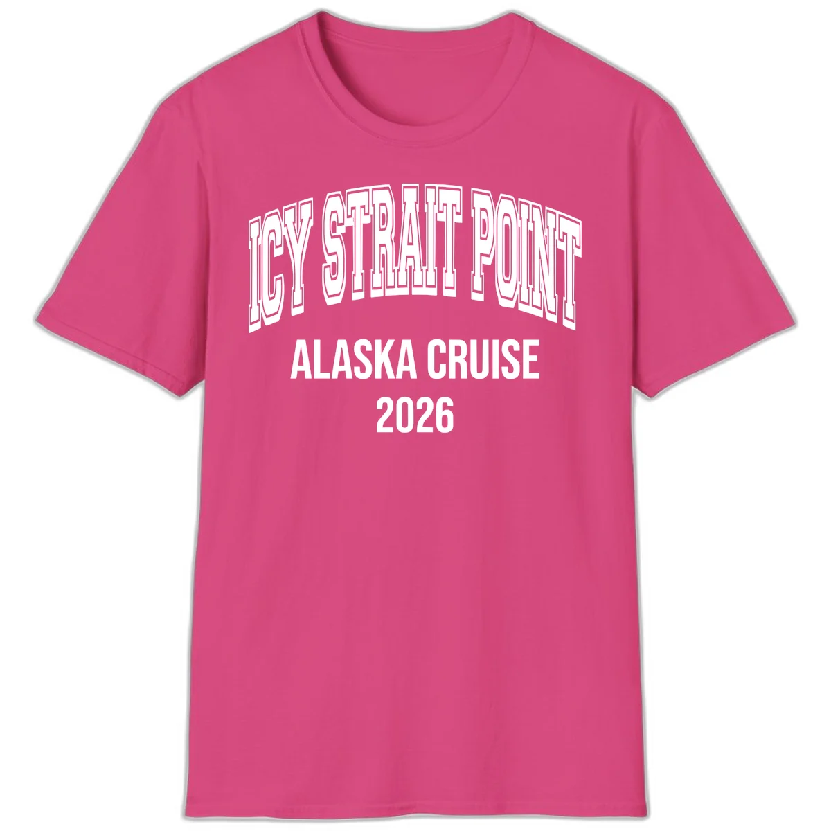 Dry Strait Point Alaska Cruise 2026 T-Shirt in Heliconia