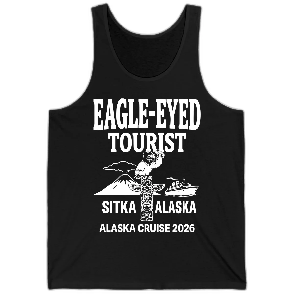 Eagle-Eyed Tourist Sitka Alaska Tank in Black