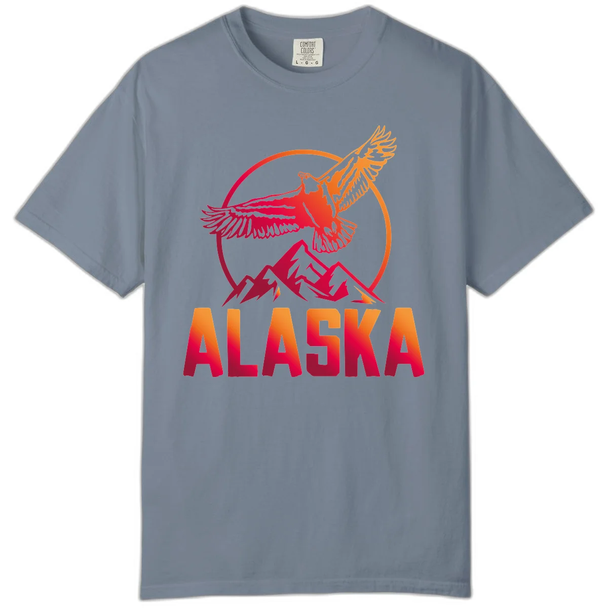 Soaring Eagle Alaska Mountains Comfort Color in Blue Jean