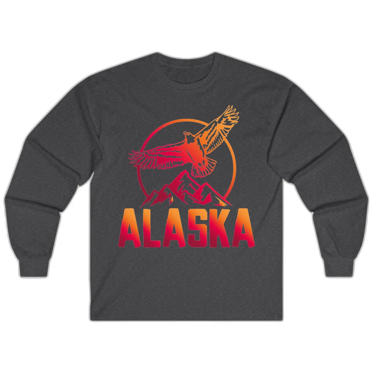 Soaring Eagle Alaska Mountains Long Sleeve in Dark Heather