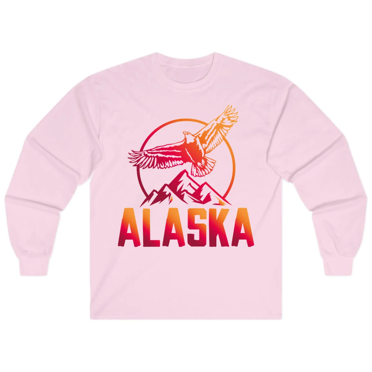 Soaring Eagle Alaska Mountains Long Sleeve in Light Pink