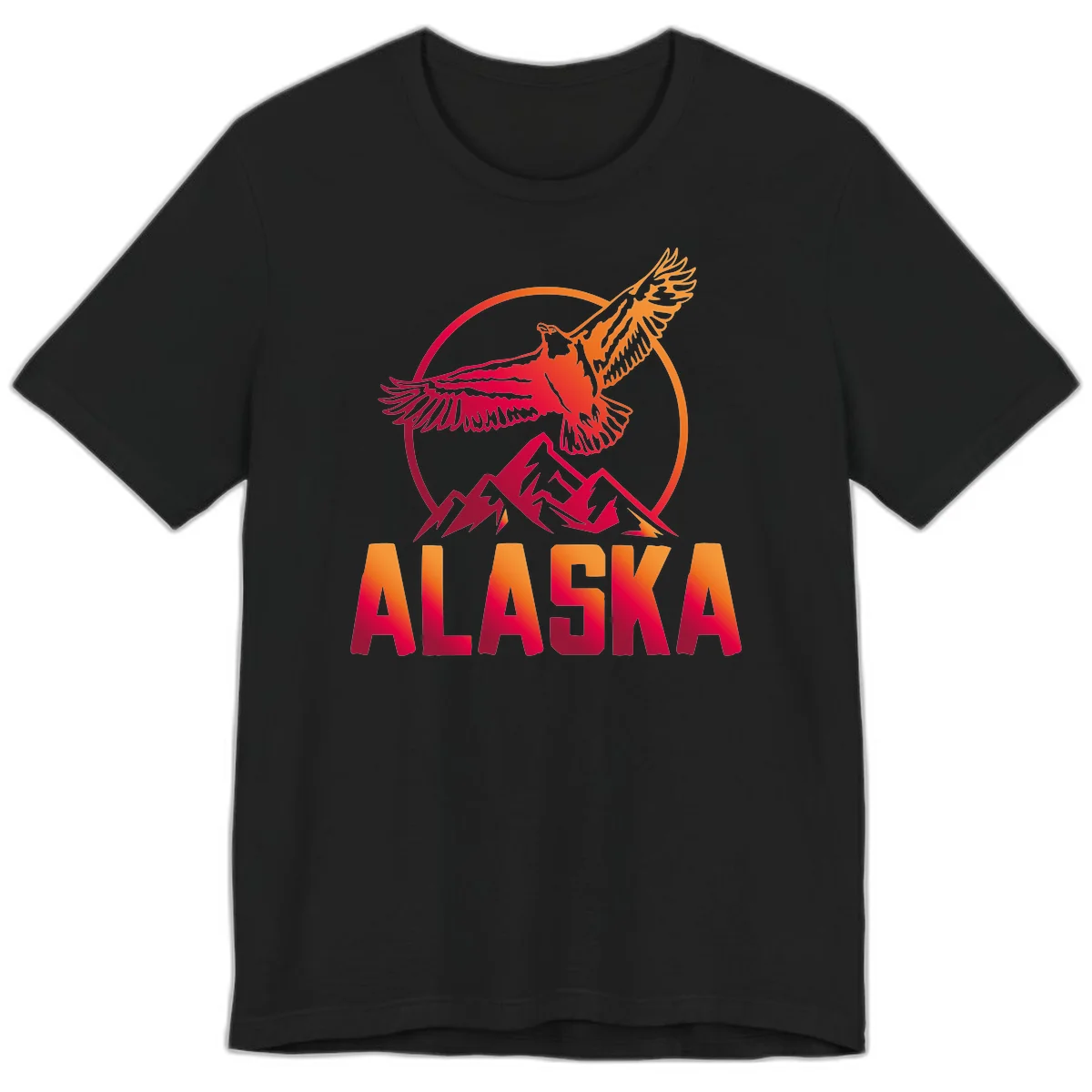 Soaring Eagle Alaska Mountains Premium Tee in Black