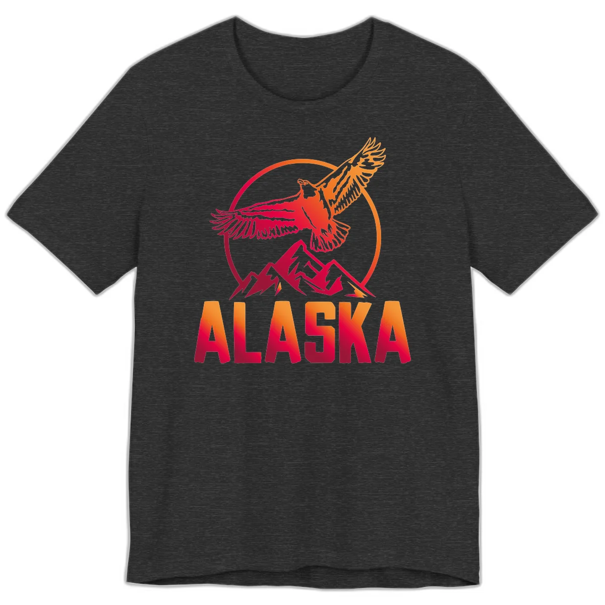 Soaring Eagle Alaska Mountains Premium Tee in Dark Grey Heather