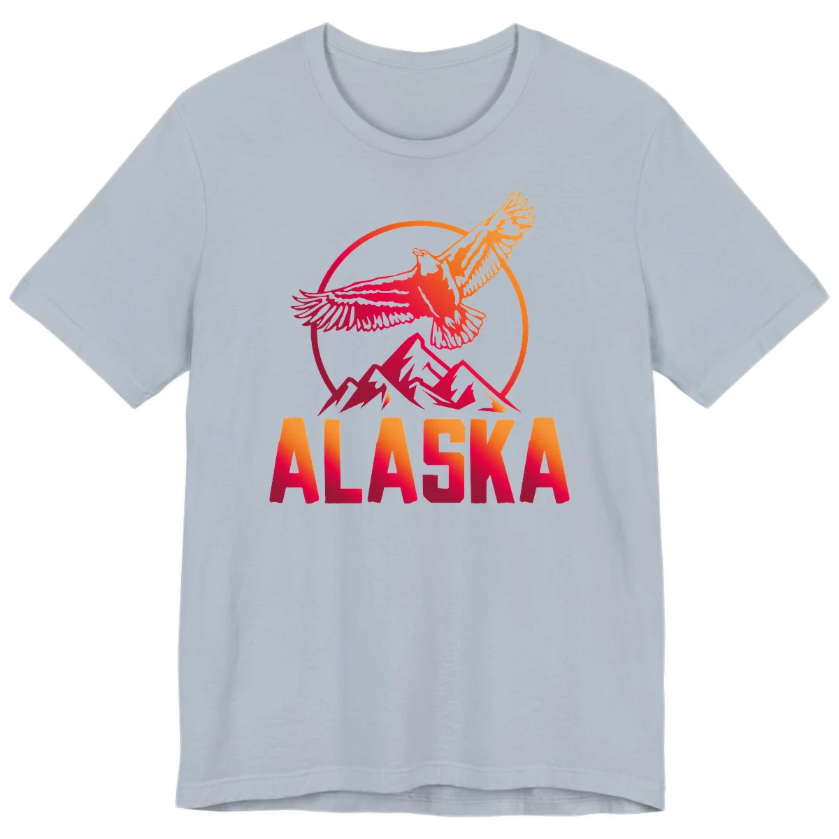 Soaring Eagle Alaska Mountains Premium Tee in Light Blue