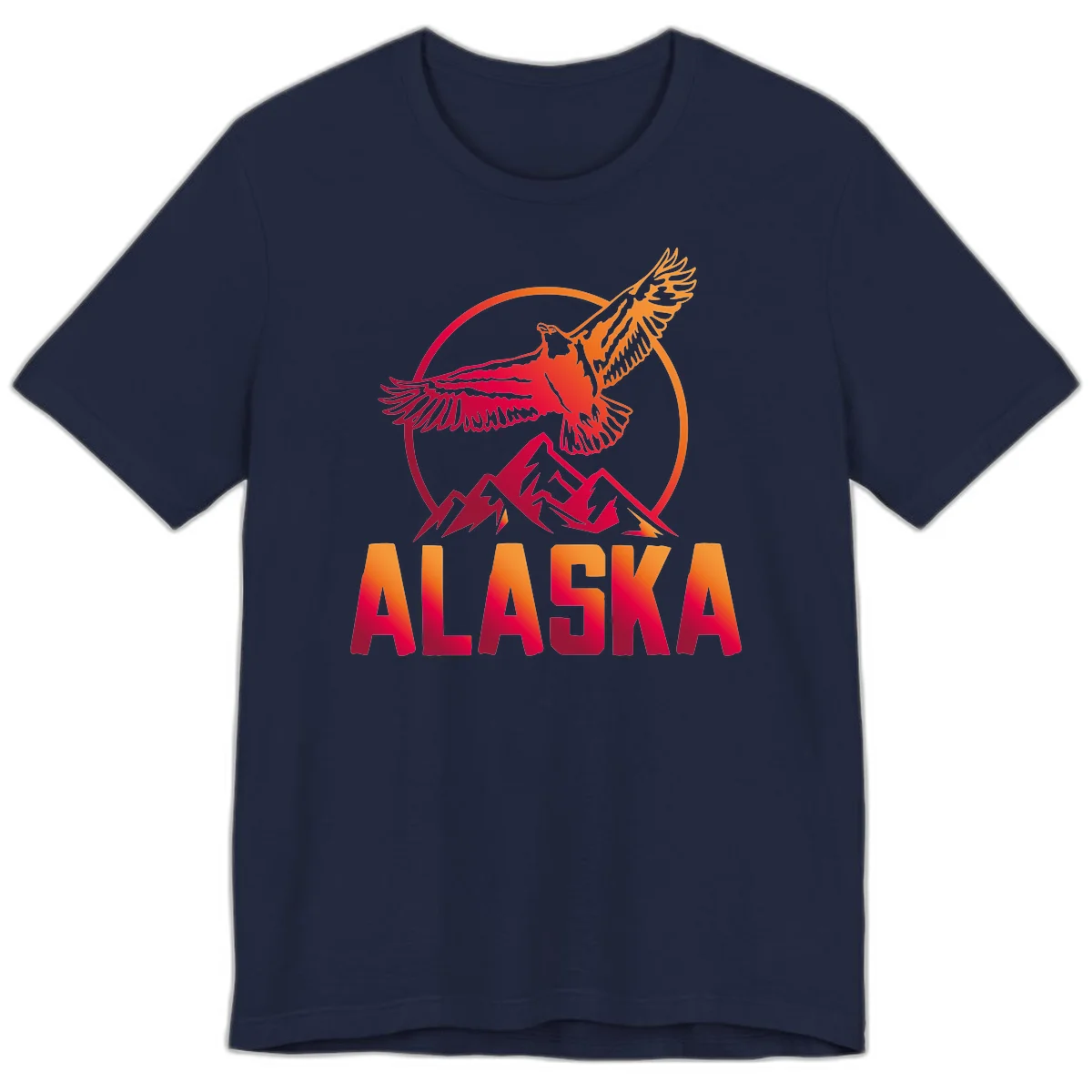 Soaring Eagle Alaska Mountains Premium Tee in Navy