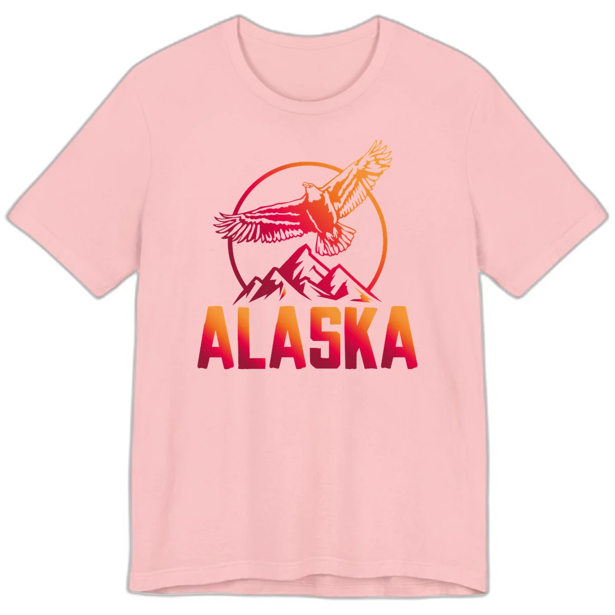Soaring Eagle Alaska Mountains Premium Tee in Pink