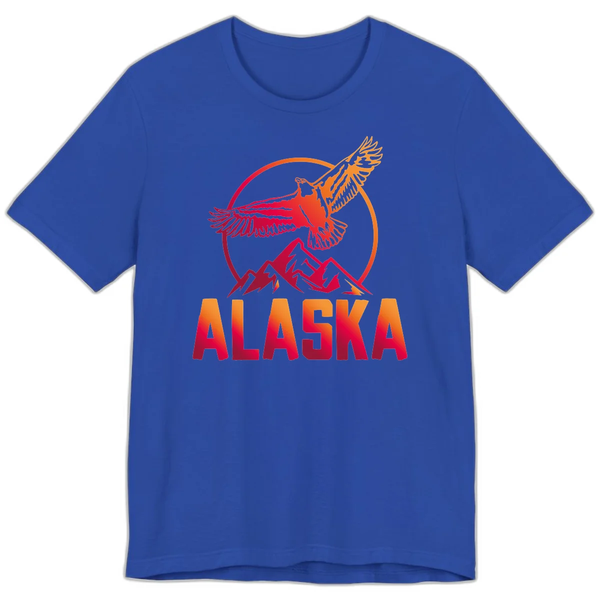 Soaring Eagle Alaska Mountains Premium Tee in True Royal
